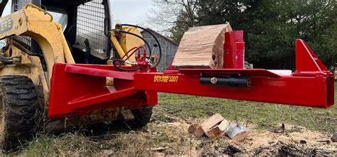 skid steer chainsaw log splitter|log splitter attachment for bobcat.